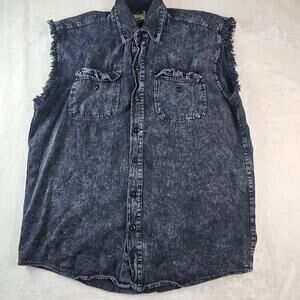 Biker wear Vest light denim Large Men’s 2018 Tomahawk Wisconsin Fall Ride black
